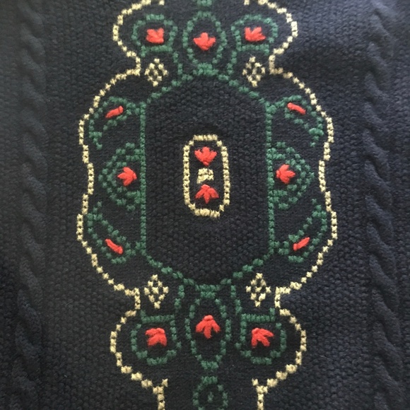 Liz Claiborne Navy 100% Wool  Sweater Size L - Picture 3 of 4